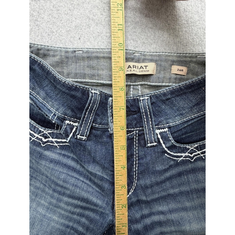 Ariat REAL Denim Jeans Womens 26R Blue Mid Rise Bootcut Stretch Embroidered - Picture 4 of 11